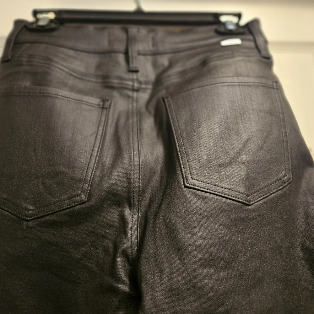 Womens Black Coated Denim Jeans - Picture 3 of 4